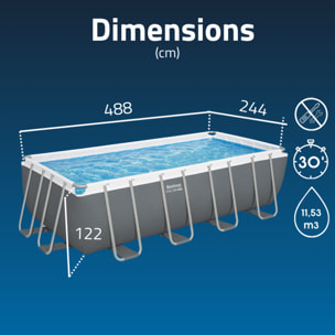 Bestway Piscine hors sol - Rectangulaire - Steel Pro Max - 488 x 244 x 122 cm