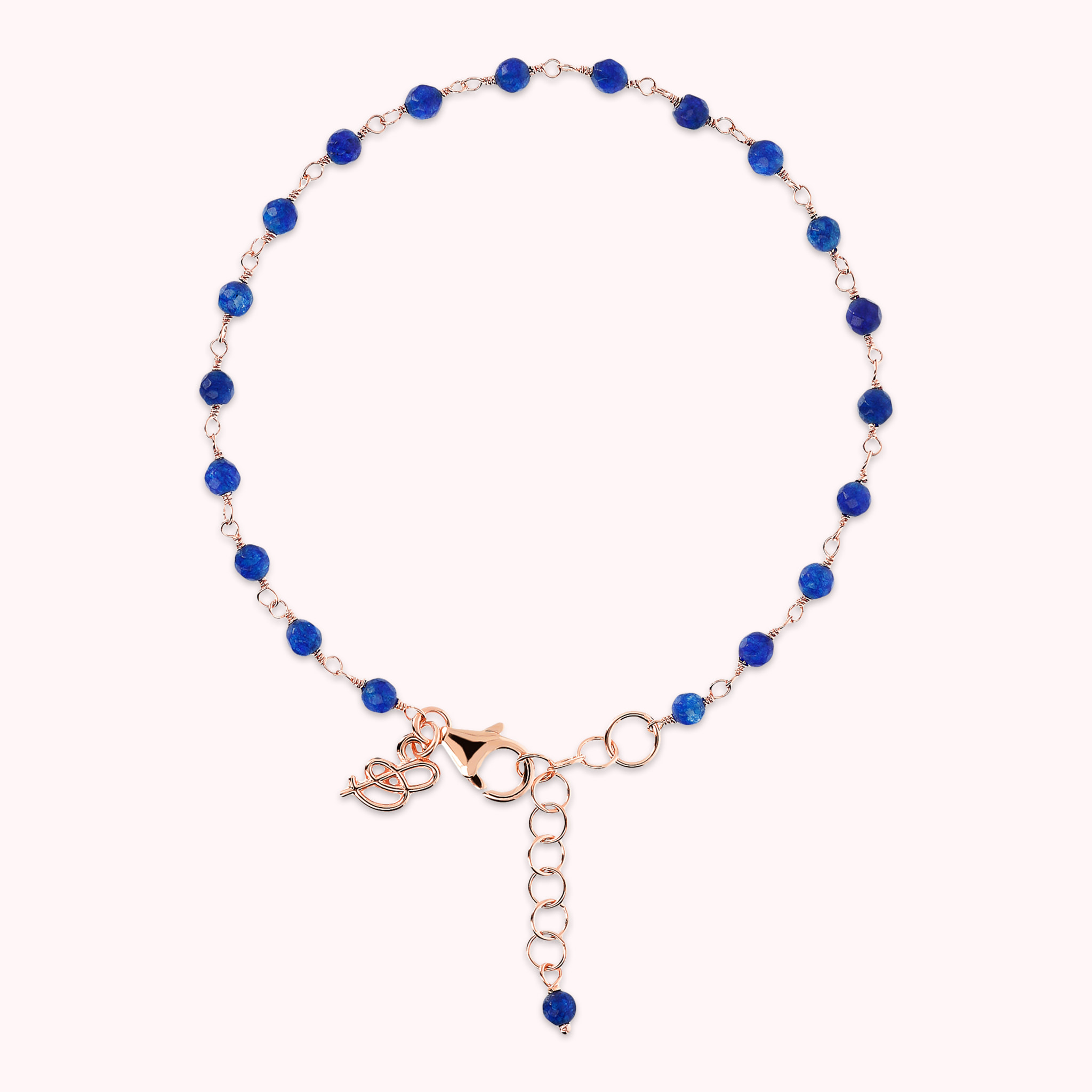 Bracciale Rosario con Pietra Naturale Agata Blu