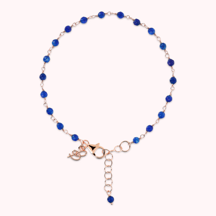 Bracciale Rosario con Pietra Naturale Agata Blu