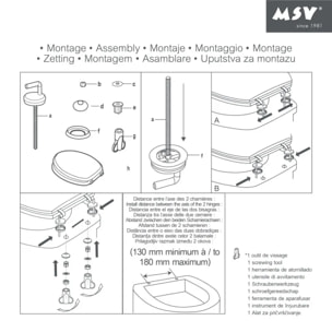Abattant wc MDF MACEO - Charnières Inox MSV