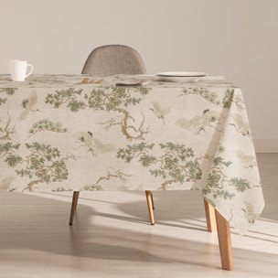 Mantel estampado antimanchas GARZA VERDE