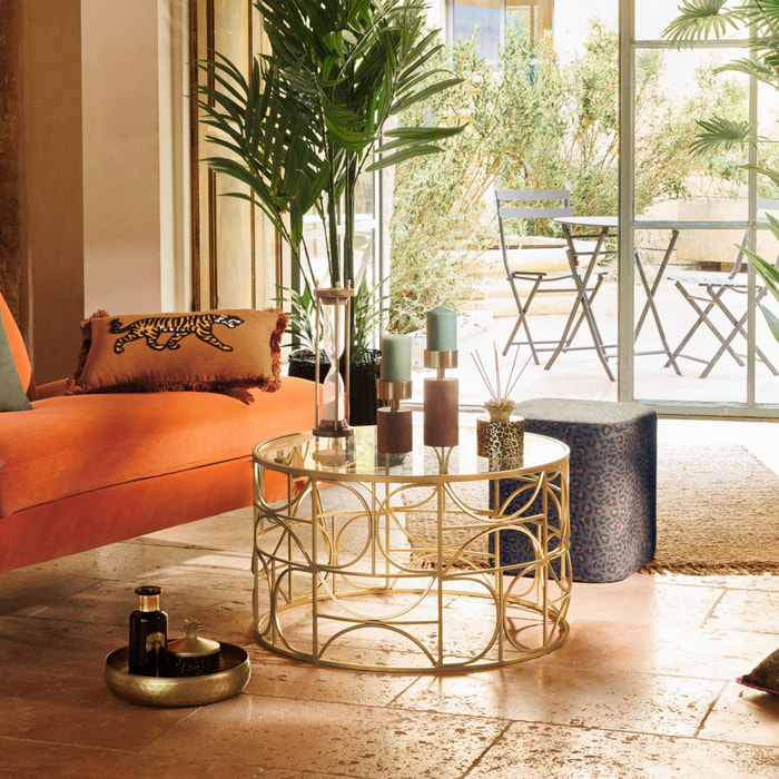 Table basse "Suite" doré D71cm