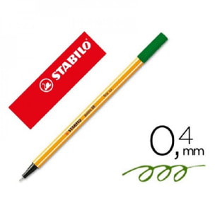 Rotulador stabilo punta de fibra point 88 verde oliva 0,4 mm (Pack de 10 uds.)