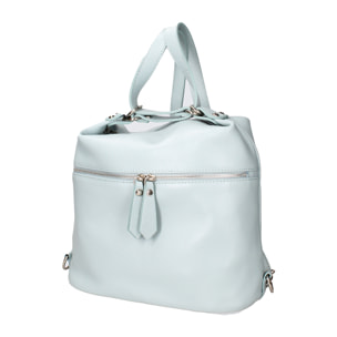 Borsa a spalla convertibile in zaino Bianca da donna In Vera pelle Made in Italy 30x26x9 cm