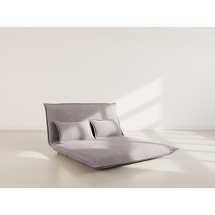 Candice - Banquette 2 places convertible clic-clac en velours côtelé - Gris clair