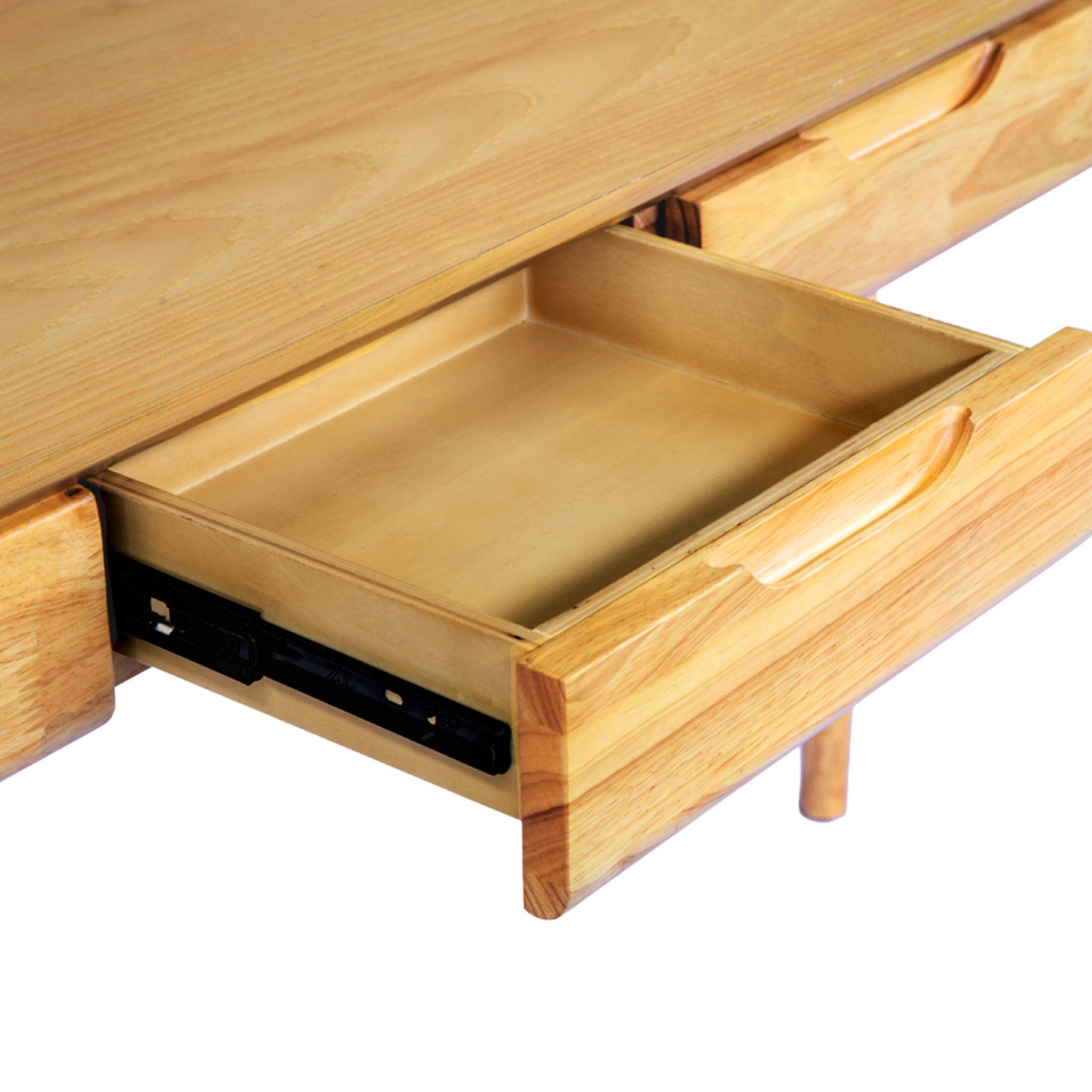 Console bois d'hévéa placage frêne 2 tiroirs ALIENOR
