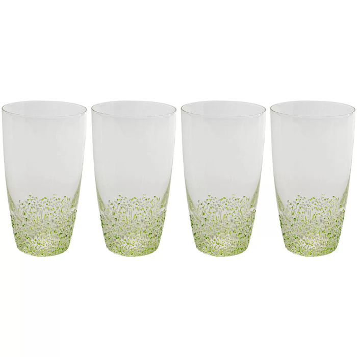 Verres à eau Confetti verts set de 4 Kare Design