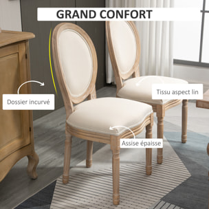 Lot de 2 chaises médaillon – Style Louis XVI – Élégance classique