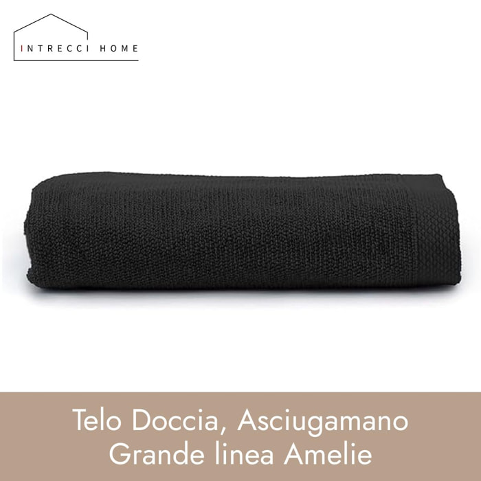 Telo doccia in cotone - Nero