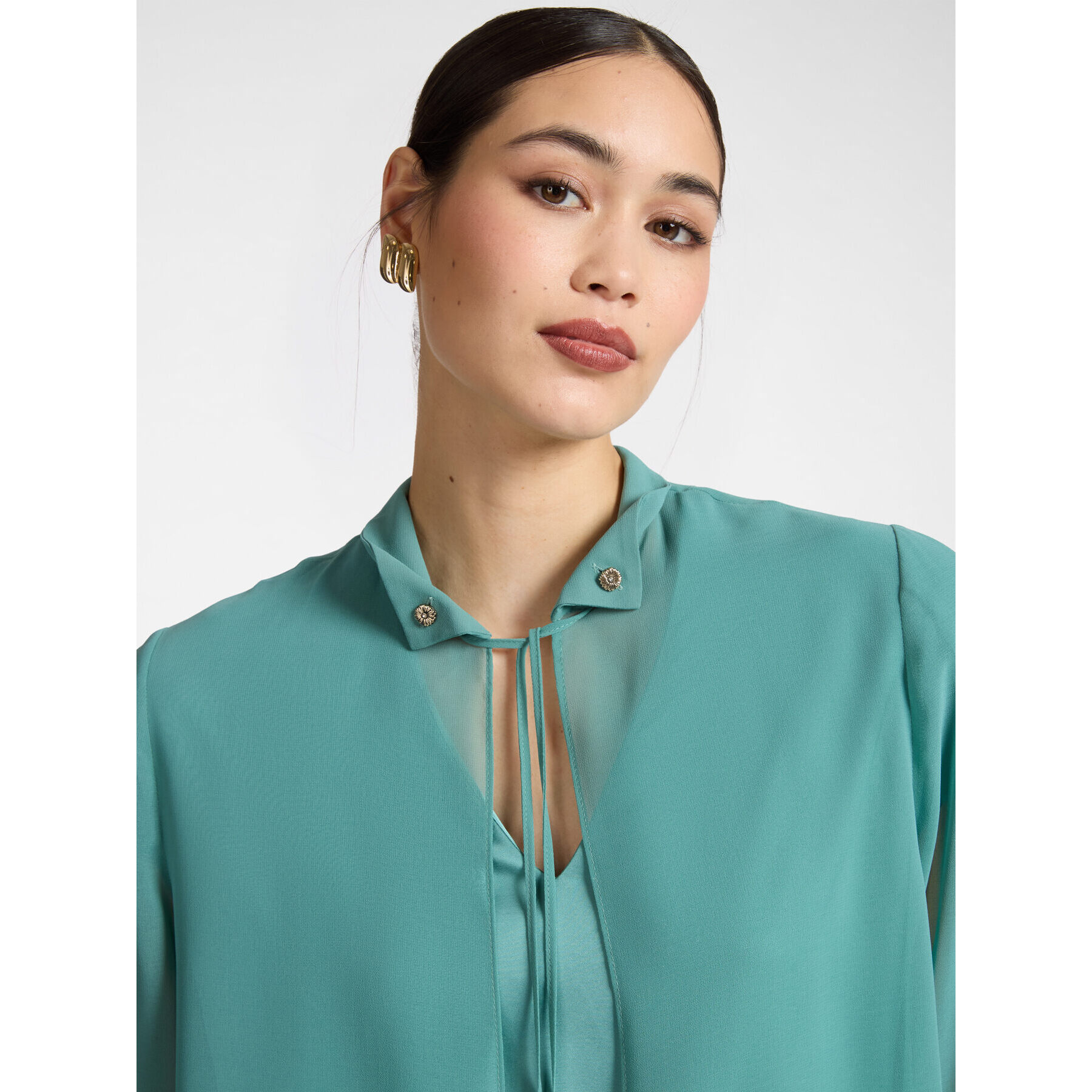 Elena Mirò - Camisa larga en georgette - Light - blue