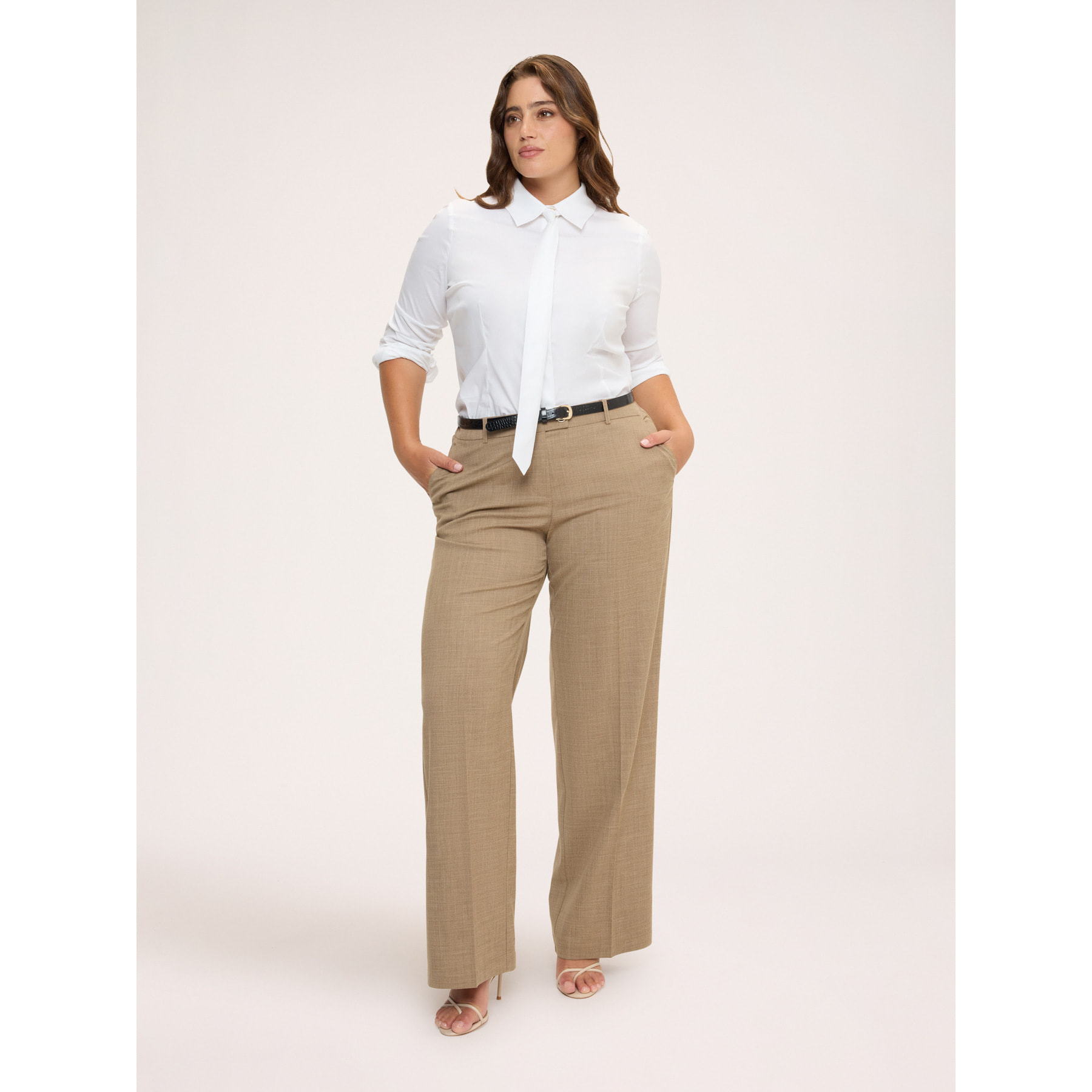 Fiorella Rubino - Camicia con cravatta rimovibile - Bianco