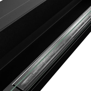 Livorno 120 - Camino a Bioetanolo da Parete o Incasso 120x40x15 cm con Bruciatore 1,25lt in Acciaio Nero