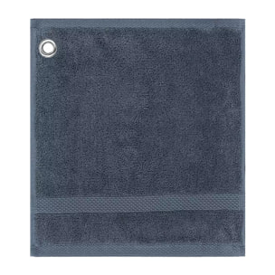 Carre avec oeillet pur coton 550 g/m² uni bleu Elea bleu ardoise