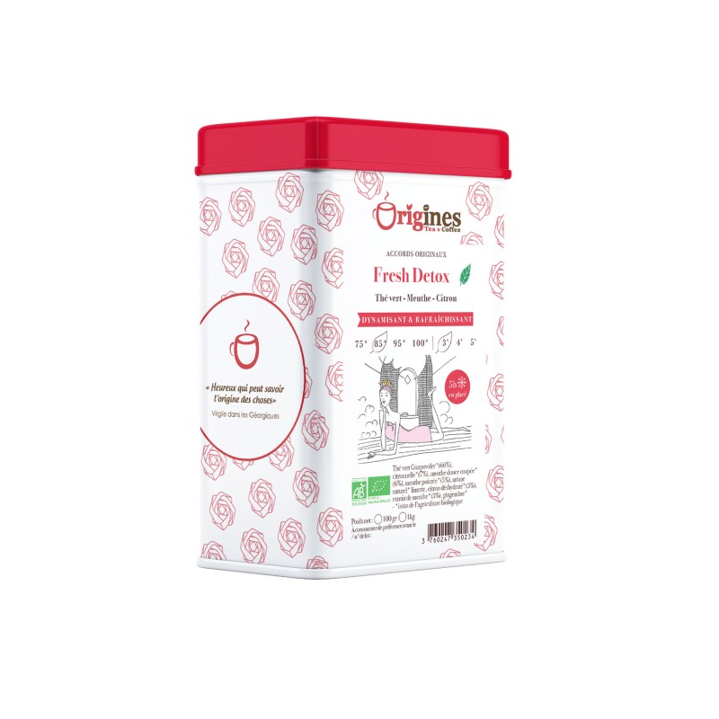 Fresh Detox - Thé Vert Bio de Chine - Boîte Métal 100g
