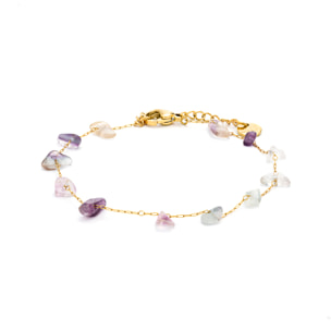 Pulsera de Multicolor Piedra Natural acabada en oro amarillo de 18k