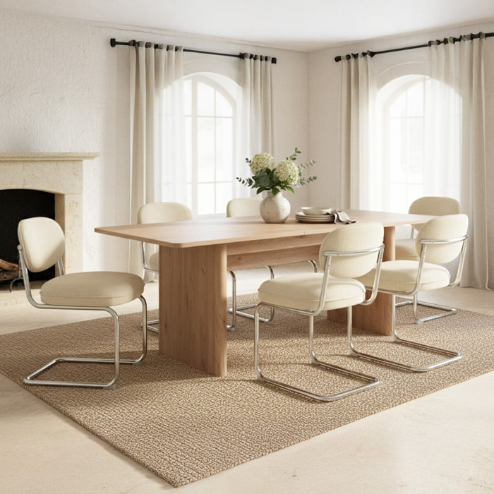 Table à manger extensible rectangulaire 6 à 8 pers. - LUIS