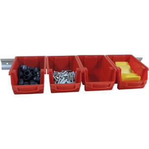 Bac à bec PP emboit. à vide 28L VISO 101X157X70 mm - Rouge - SPACY5R