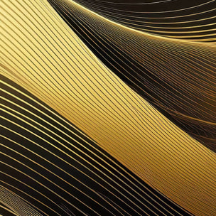 Affiche encadrée Composition abstraite noire et dorée Affiche + cadre en métal - Noir