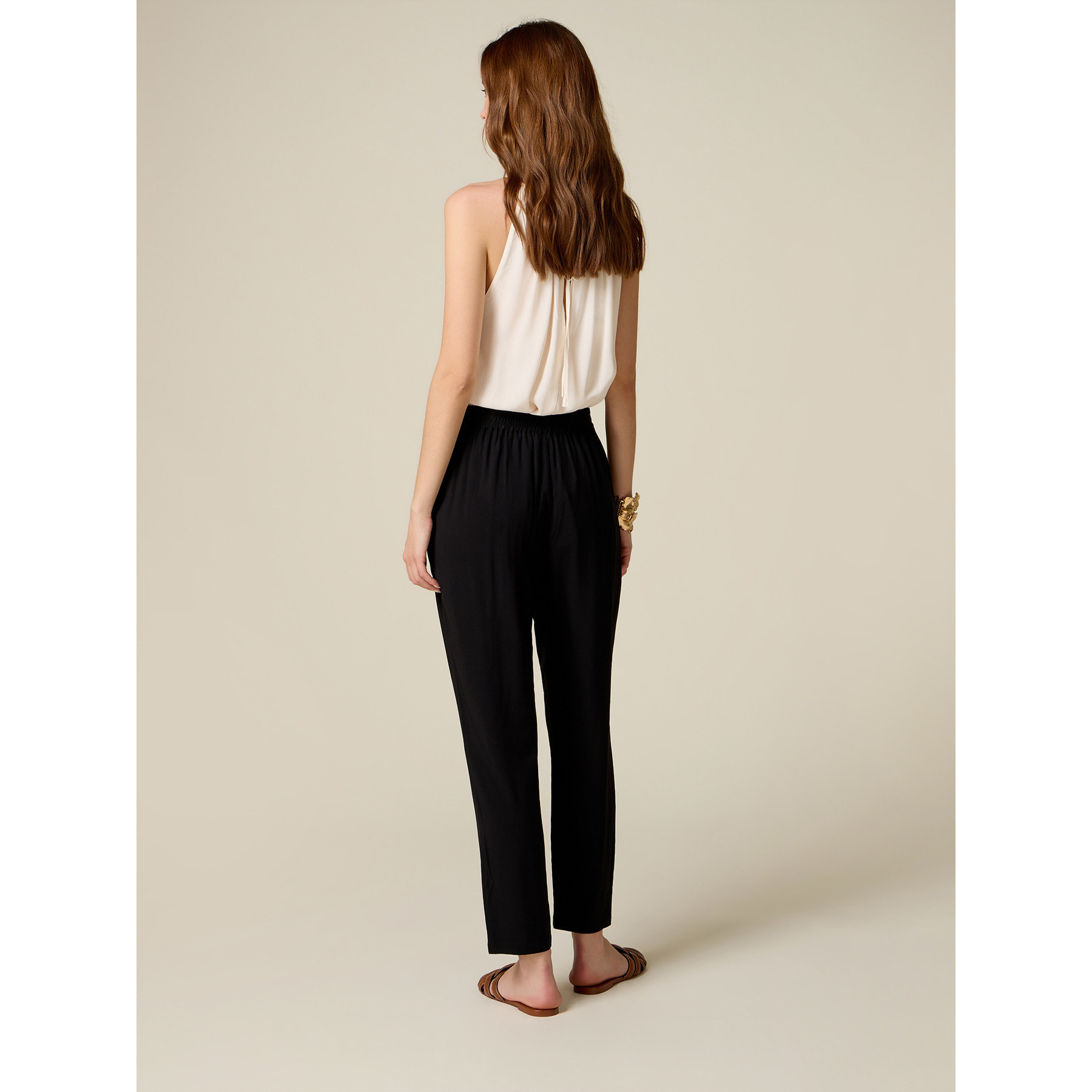Oltre - Pantalones joggers de viscosa - Negro