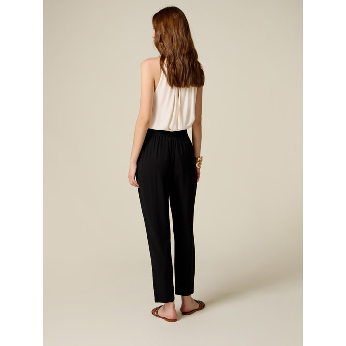 Oltre - Pantalones joggers de viscosa - Negro