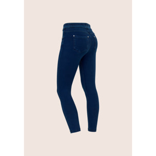 Pantaloni N.O.W.® skinny vita media in jersey effetto denim