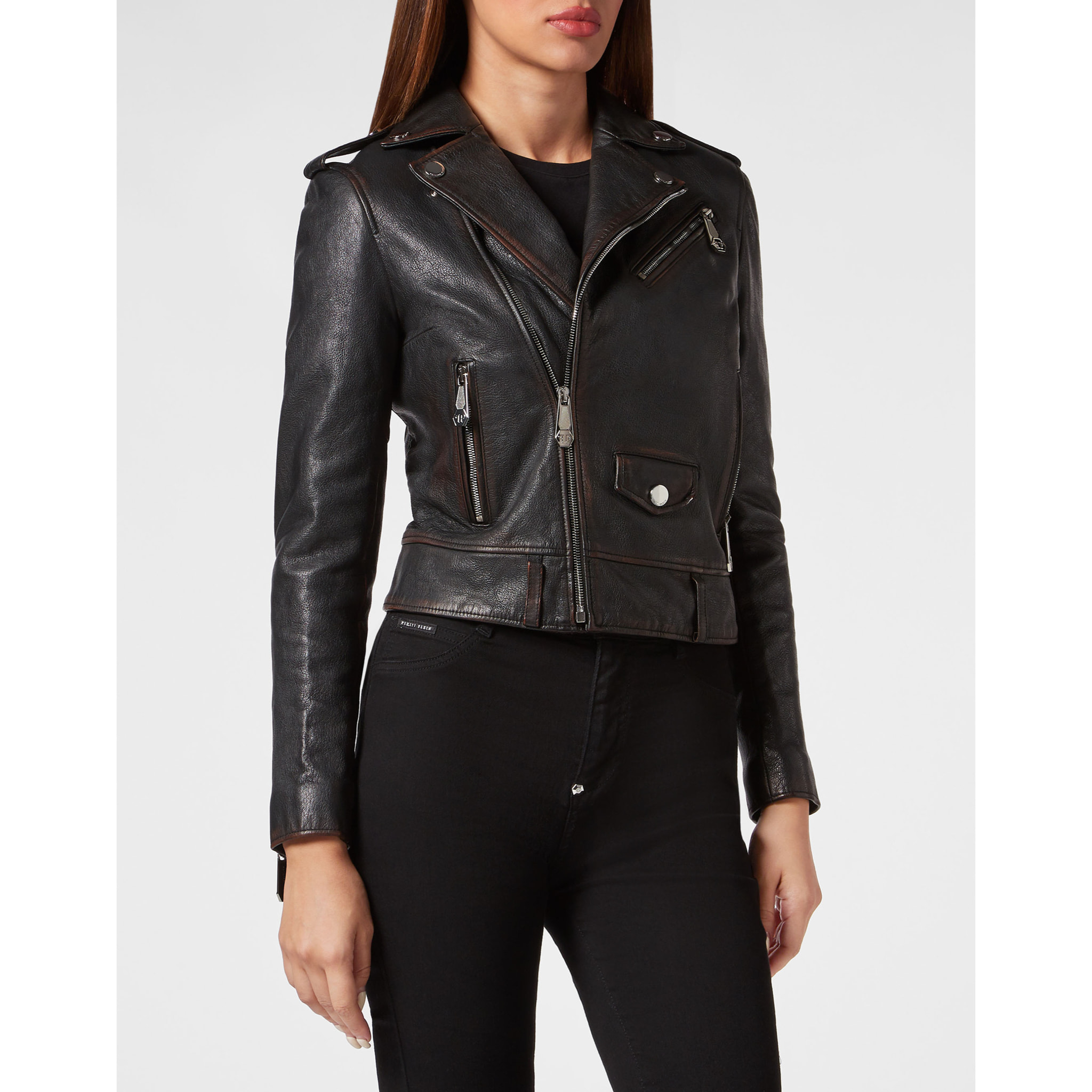 PHILIPP PLEIN Biker de cuero