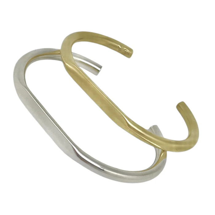 Pack pulseras combo Tubular plata_oro