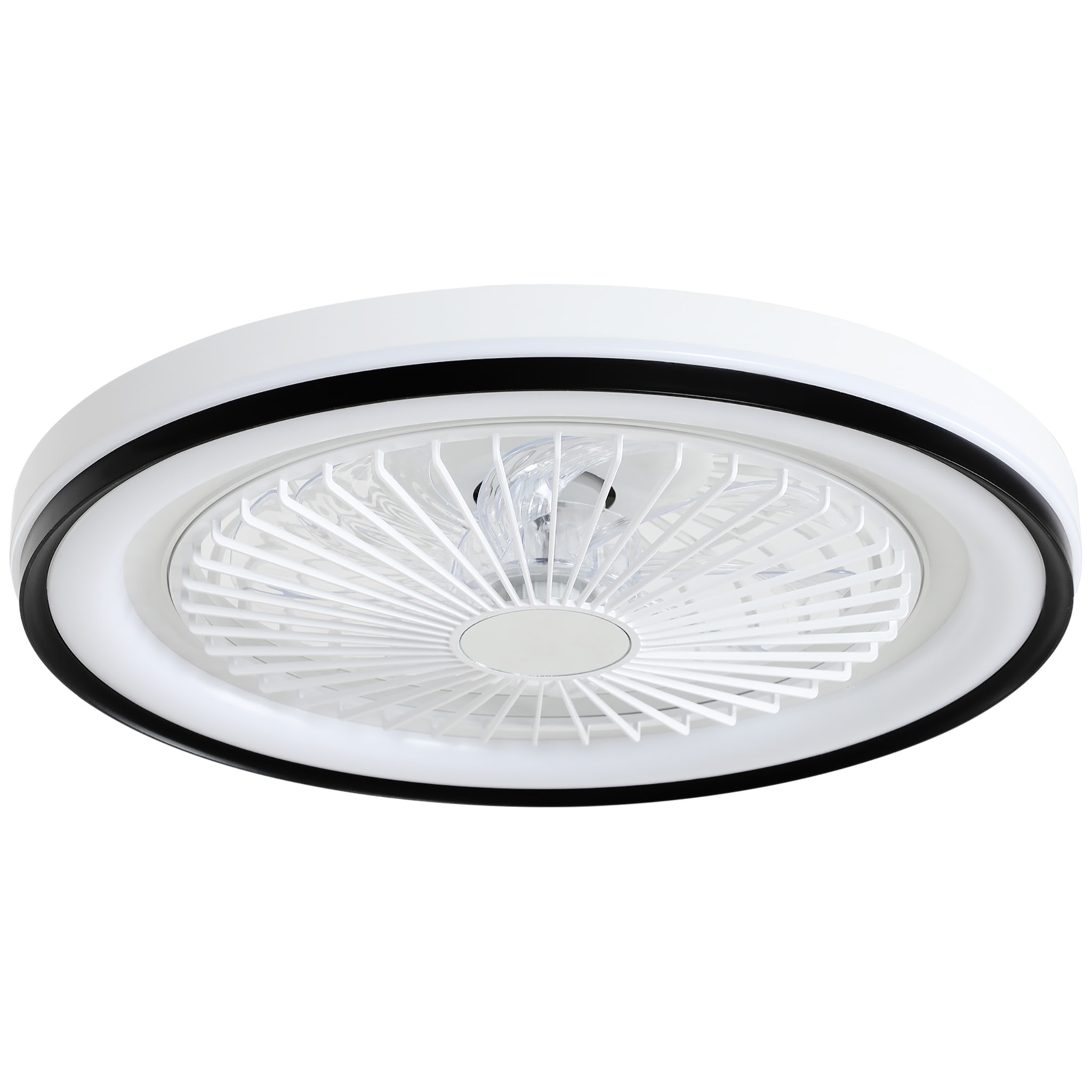 Ventilador de Techo con Luz LED 48,5 W Motor DC Reversible Lámpara Ventilador Techo Silenciosa con Mando a Distancia 6 Velocidades Temporizador para Salón Dormitorio Ø48 cm Blanco