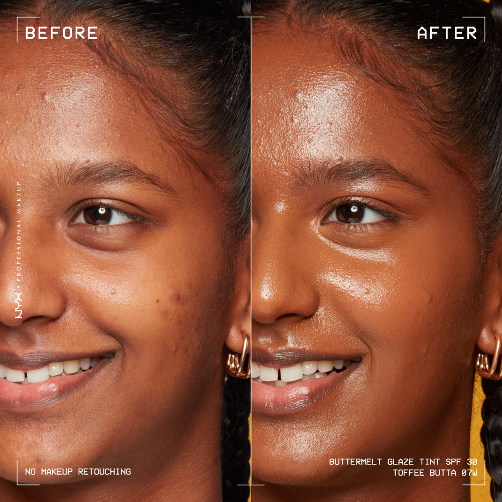 NYX Professional Makeup Buttermelt Glaze Tint, Fond de teint SPF30 jusqu'à 12h de tenue, Toffee Butta