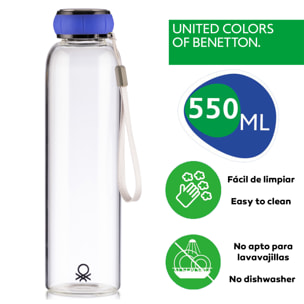 Botella agua  azul  benetton