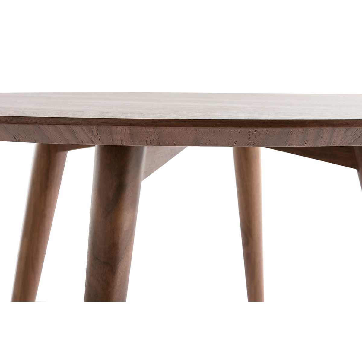 Table à manger design ronde noyer D120 cm LIVIA