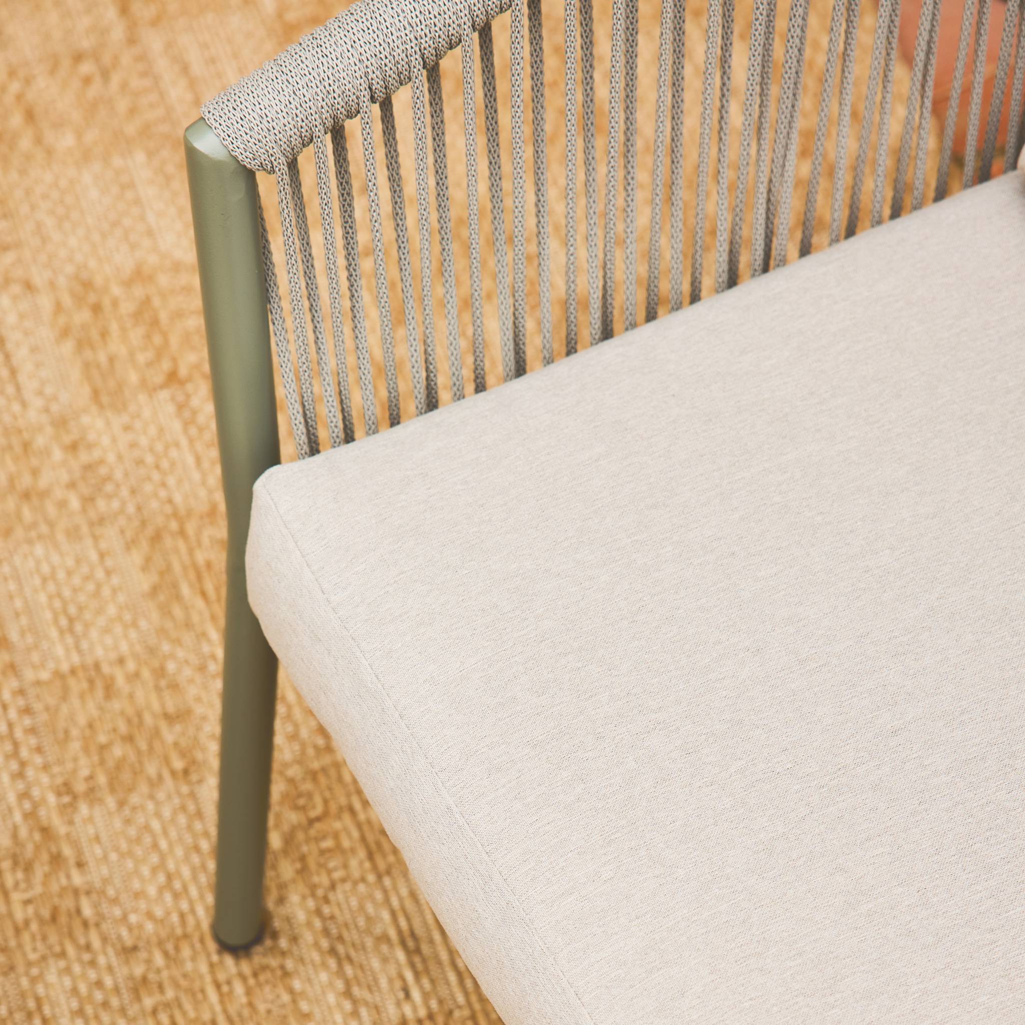 Salon de jardin acier et cordes 4 places MANTOVA