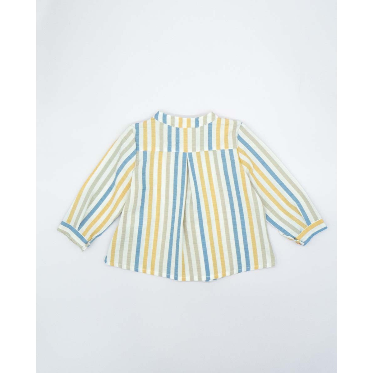 CAMISA RAYAS AMARILLA BEIGE Y AZUL