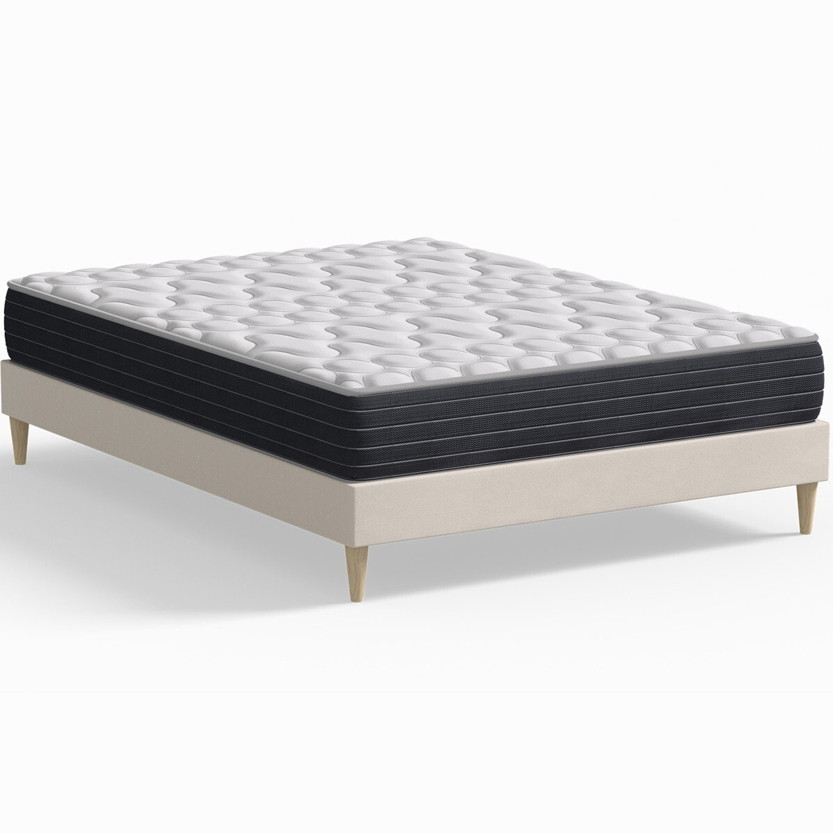 Pack lit en velours + Matelas mémoire de forme - DINA & MEMO HR