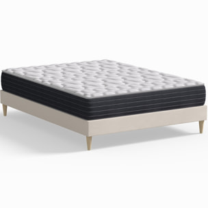 Pack lit en velours + Matelas mémoire de forme - DINA & MEMO HR