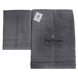 Renato Balestra 1 Set di 2 Asciugamani da bagno (1 viso e 1 bidet) Grigio Scuro