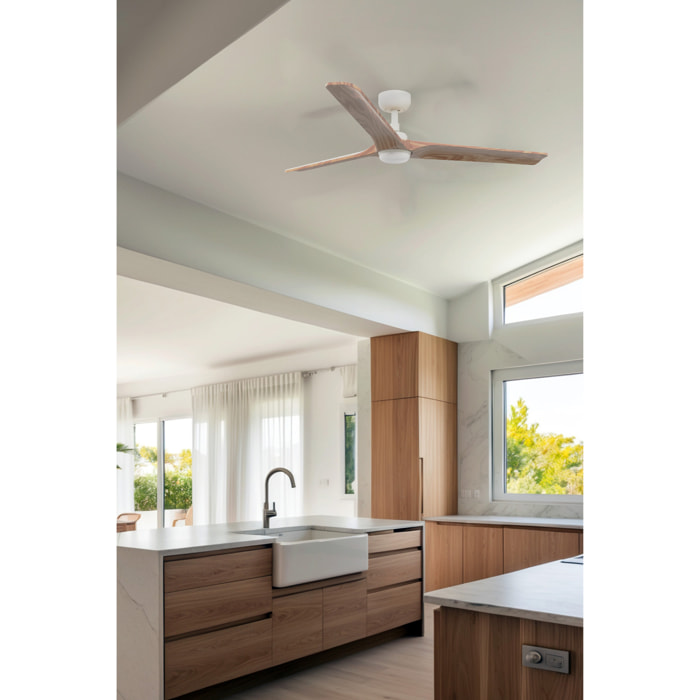 HEYWOOD L LED Ventilador de techo blanco/pino TUYA