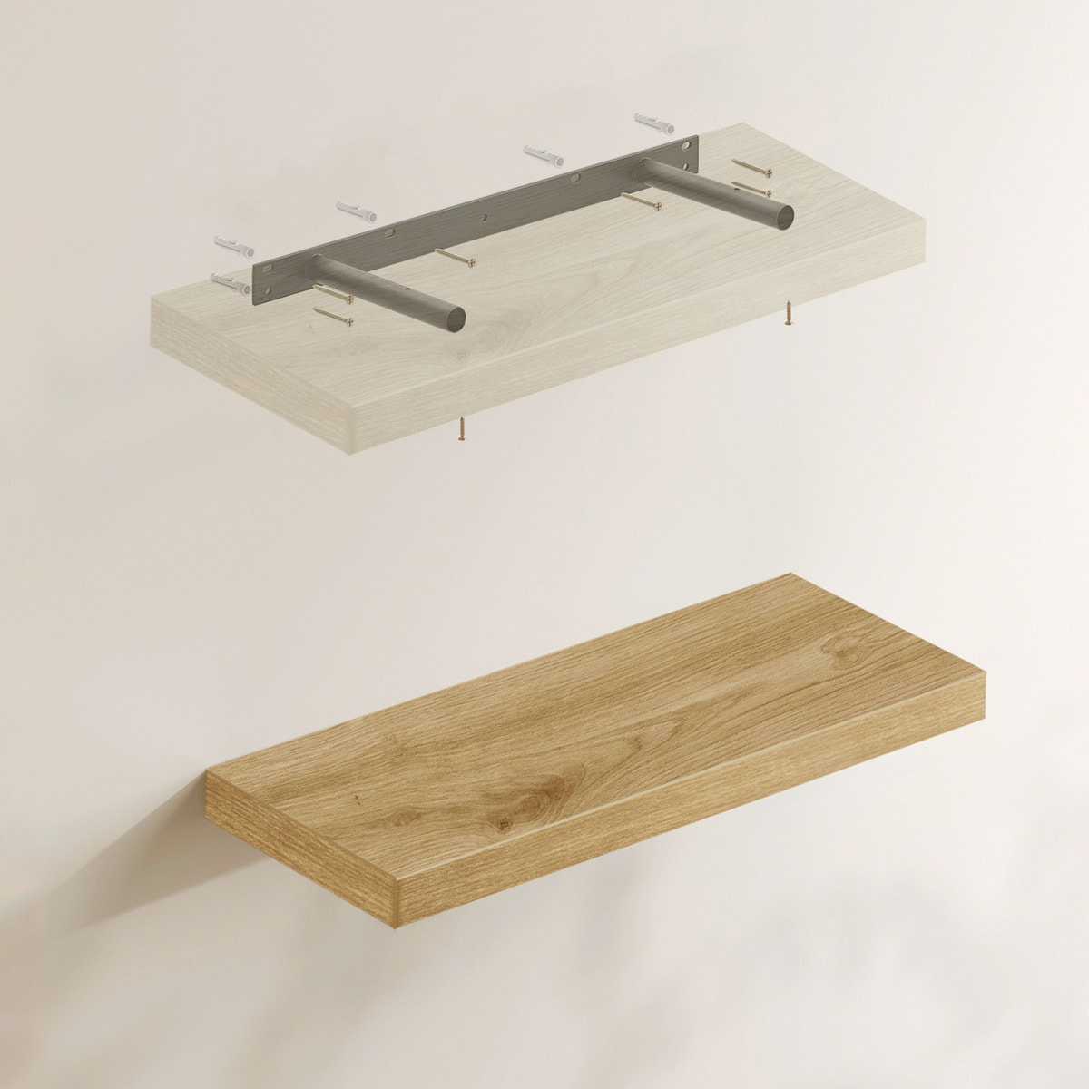 Mensola da parete Artisan 60cm in Rovere e Metallo