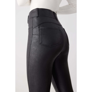 TERMICO Pantaloni effetto pelle a zampa push-up