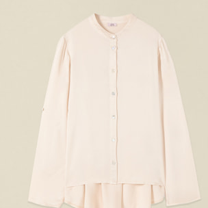 Oltre - Blusa de satén de viscosa - Blanco