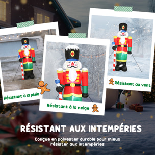 Casse-noisette Noël gonflable H.245 cm LED intégrées sceptre kit installation complet