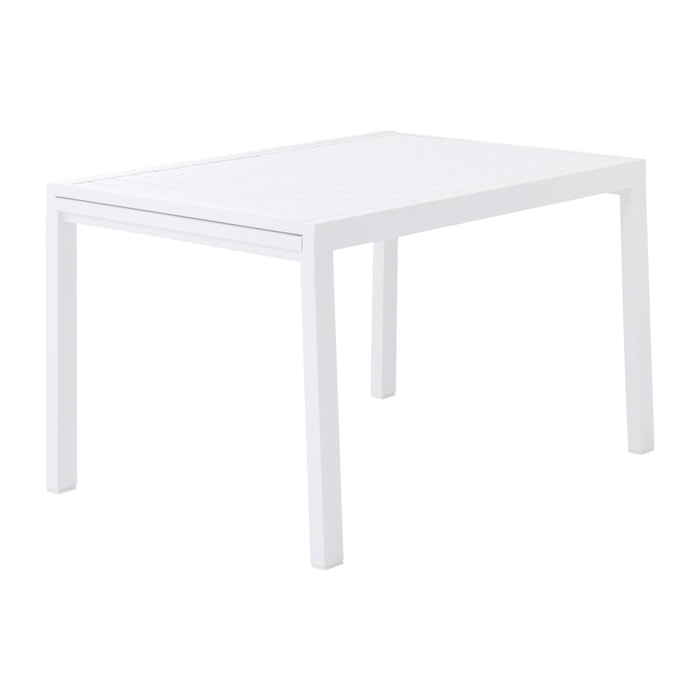 Salon de jardin VENEZIA extensible 132/264 en aluminium blanc - 10 places