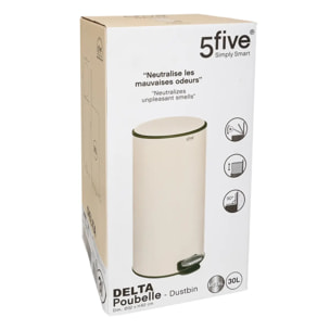 Poubelle "Delta" 30L métal argile