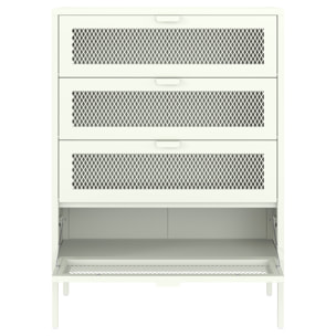 Meuble à chaussures 4 portes en métal blanc EMMA