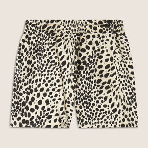 Pantaloncini animalier regular fit in french terry