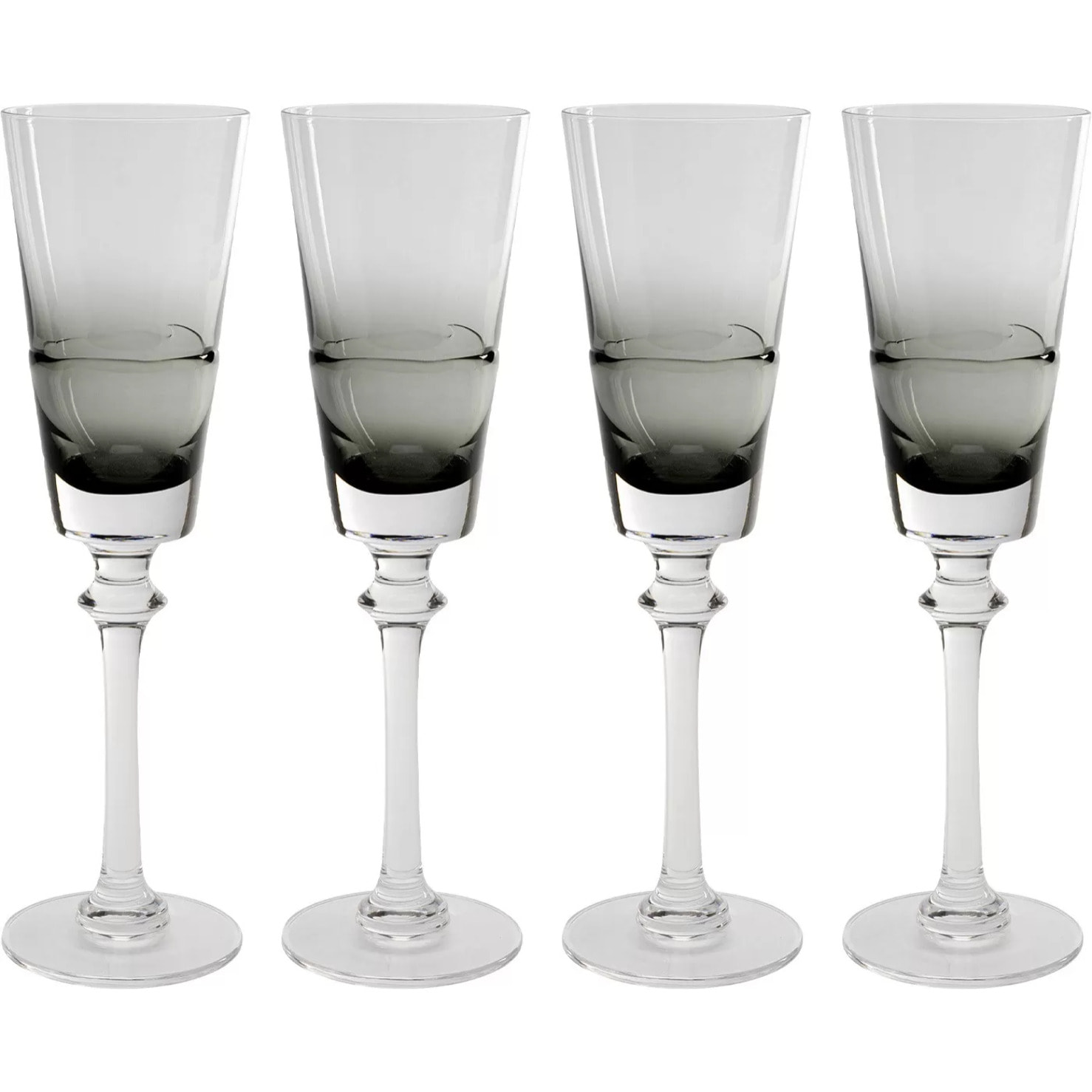 Flûtes à champagne Mimi grises set de 4 Kare Design