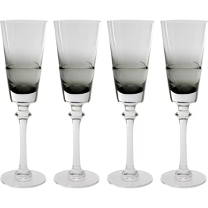 Flûtes à champagne Mimi grises set de 4 Kare Design