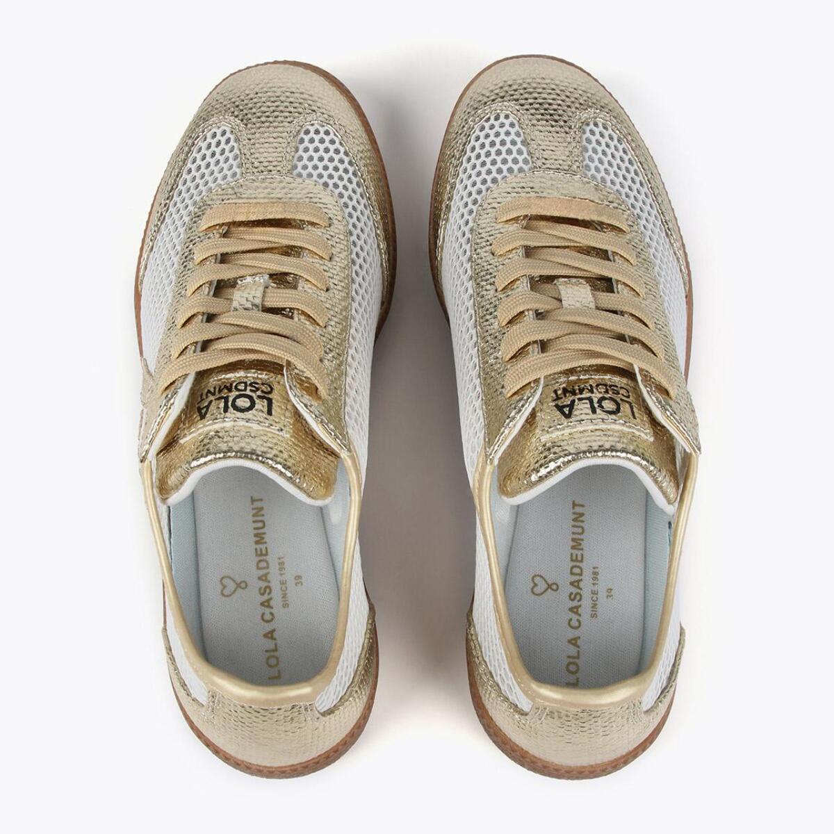 Sneakers in rete con dettagli metallizzati