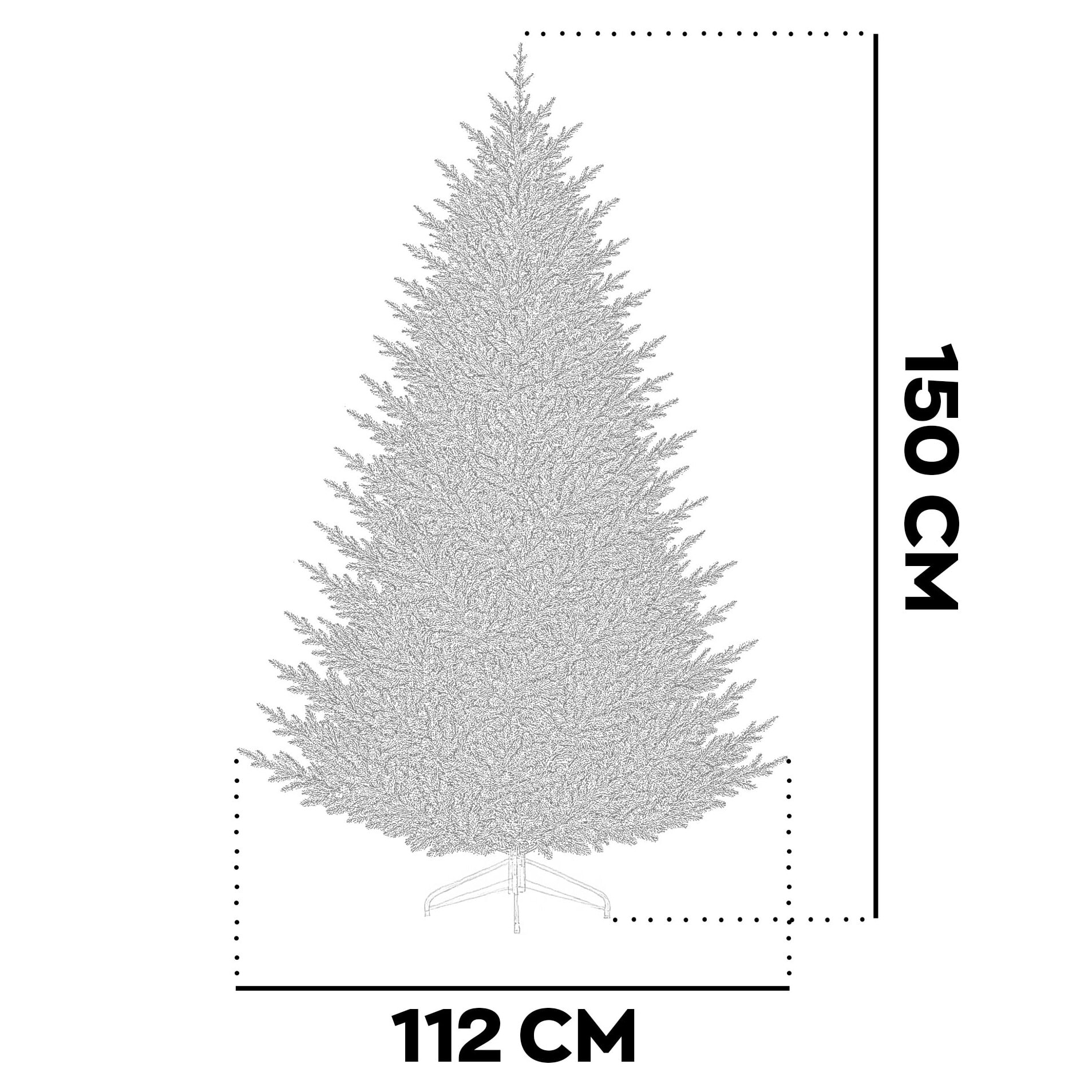 Rockfeller - Albero di Natale effetto realistico in PE e PVC ø112x150H, 816 Punte