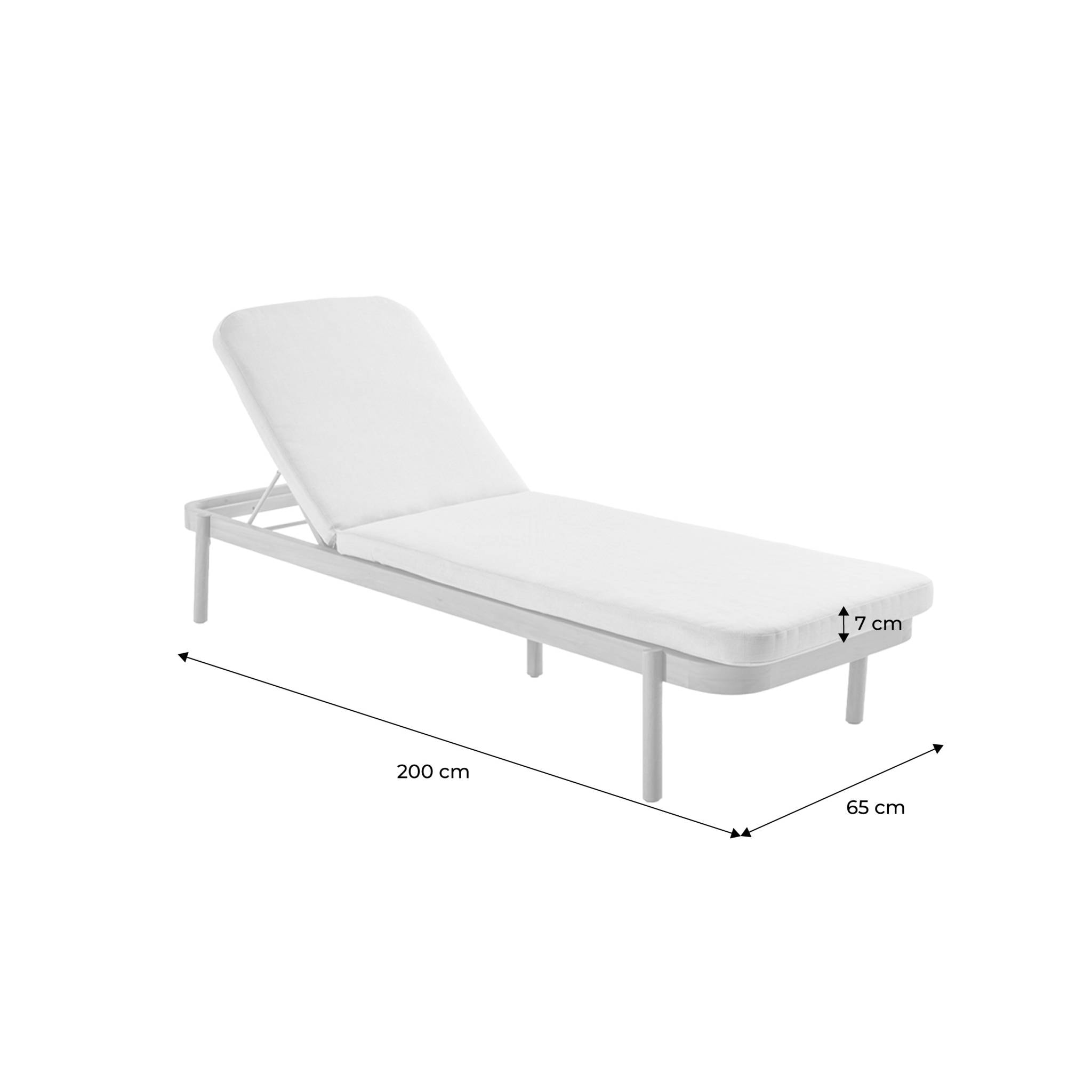 Lot de 2 bains de soleil PUNTA CANA en bois d'acacia. inclinable. déhoussable. coussin beige en polyester